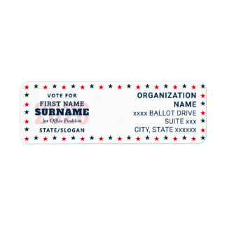 Political Election Custom Campaign Candidate Name Returadress Etikett