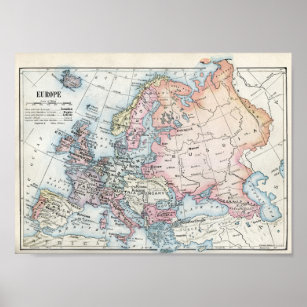 Political Map of Europe (1916) Poster