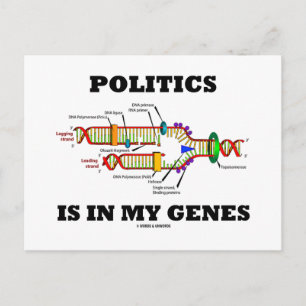 Politik finns i mina gener DNA-humor Vykort