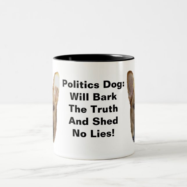 Politik German Shepherd Hund kommer att stoppa san Två-Tonad Mugg (Center)