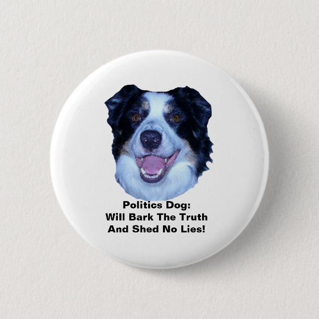 Politik Gräns Collie Truth Round Button Knapp (Framsida)