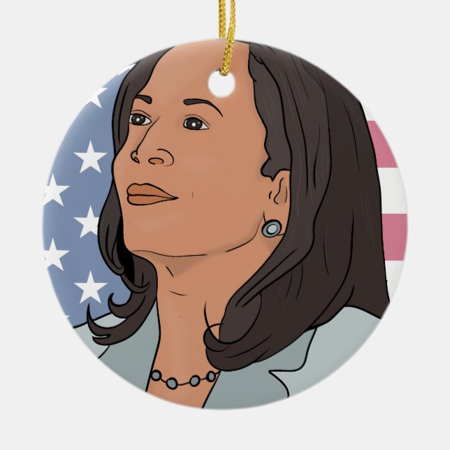 Politik Kamala Harris Julgransprydnad Keramik (Framsidan)