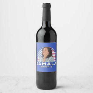 Politik Kamala Harris Vinflaska Etikett