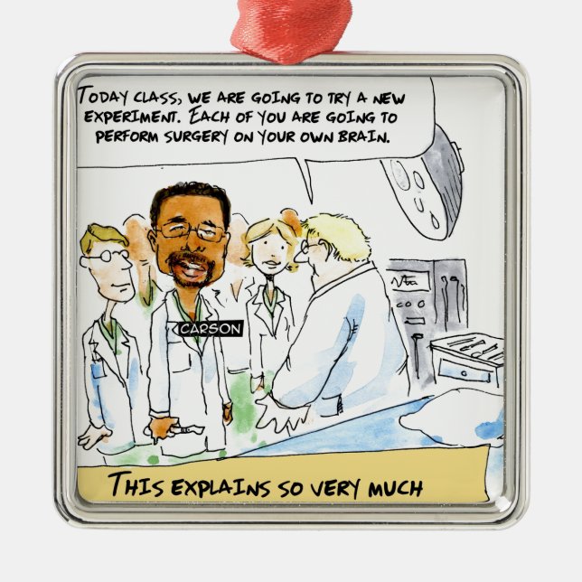 Politik: Tar det hjärnkirurgi? Julgransprydnad Metall (Framsidan)