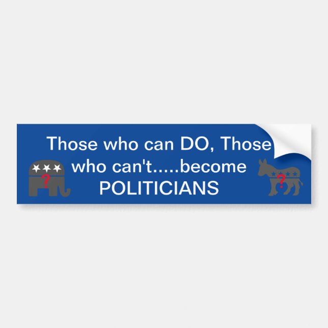 Politikar Bumper Sticker Bildekal (Framsidan)