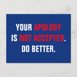 Politikar Din apologi accepteras inte Vykort