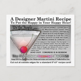 Politikar Inright Joke Martini RecipePostcard Vykort