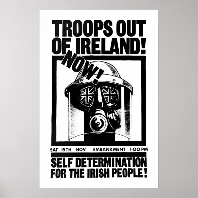 Politisk Affisch Trupper ut ur Irland nu! Själv (Framsidan)
