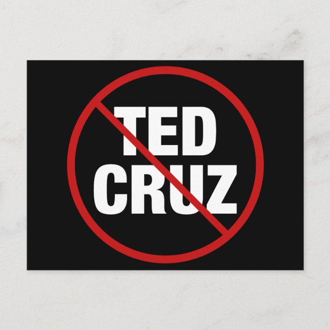 Politisk antiTed Cruz Texas Democrat Vykort (Framsida)