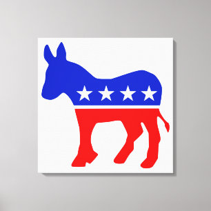 Politisk Emblem i Demokratiska Party (Donkey) Canvastryck