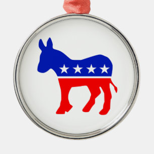 Politisk Emblem i Demokratiska Party (Donkey) Julgransprydnad Metall