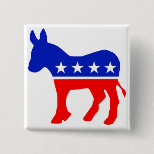 Politisk Emblem i Demokratiska Party (Donkey) Knapp
