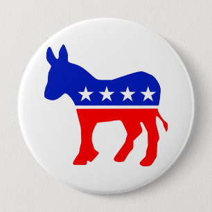 Politisk Emblem i Demokratiska Party (Donkey) Knapp