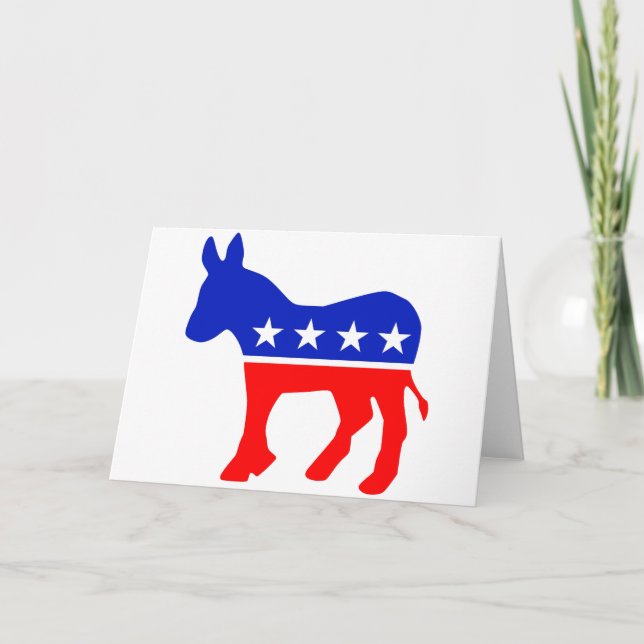 Politisk Emblem i Demokratiska Party (Donkey) Kort (Framsida)