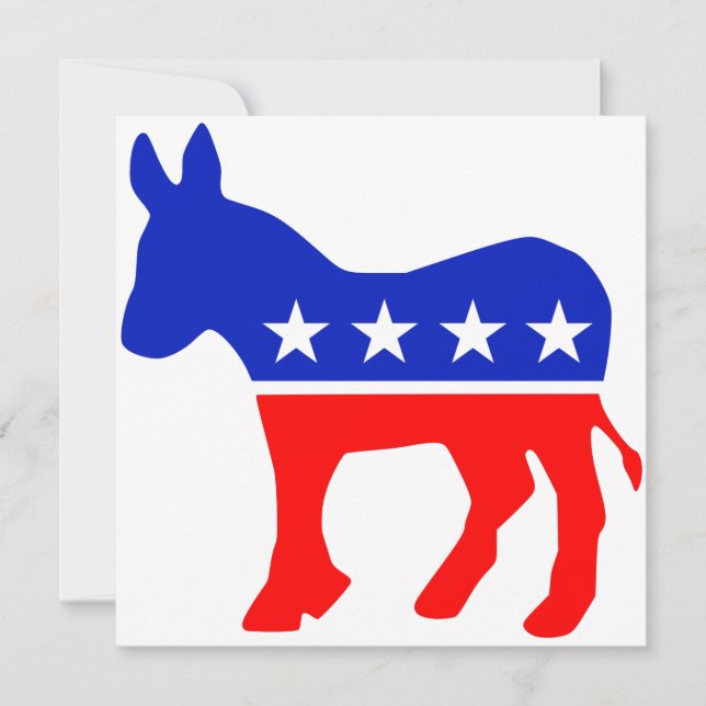 Politisk Emblem i Demokratiska Party (Donkey) Kort (Framsida)