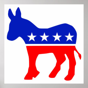 Politisk Emblem i Demokratiska Party (Donkey) Poster