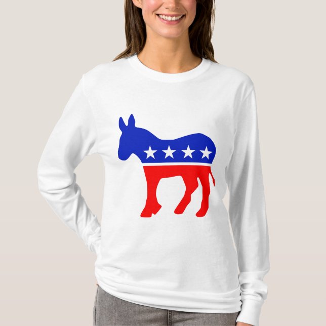 Politisk Emblem i Demokratiska Party (Donkey) T Shirt (Framsida)