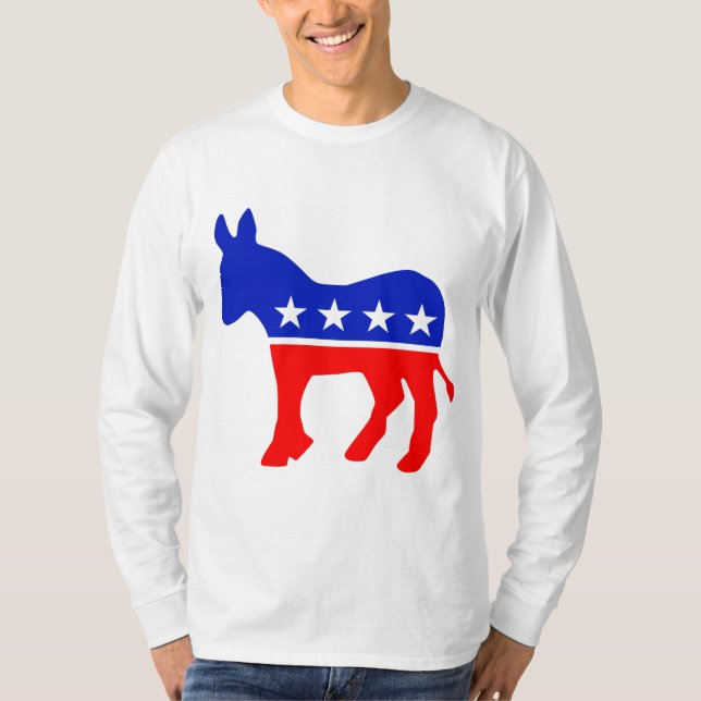 Politisk Emblem i Demokratiska Party (Donkey) T Shirt (Framsida)