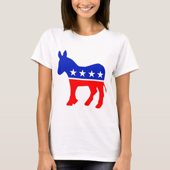 Politisk Emblem i Demokratiska Party (Donkey) T Shirt (Framsida)