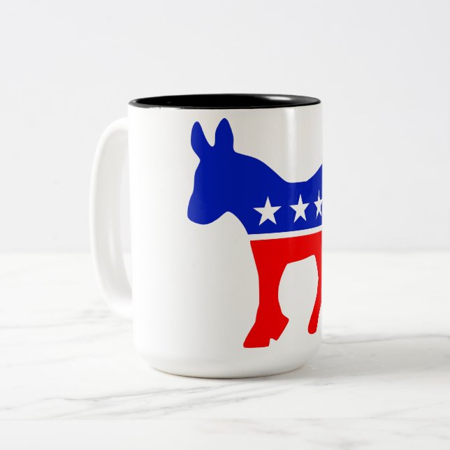 Politisk Emblem i Demokratiska Party (Donkey) Två-Tonad Mugg (Framsida vänster)