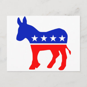 Politisk Emblem i Demokratiska Party (Donkey) Vykort