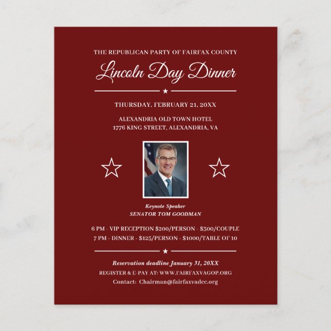 Politisk finansiering - Inbjudan till middag med f (Framsida)