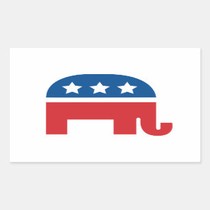 Politisk grafik - Republican Elephant Rektangulärt Klistermärke