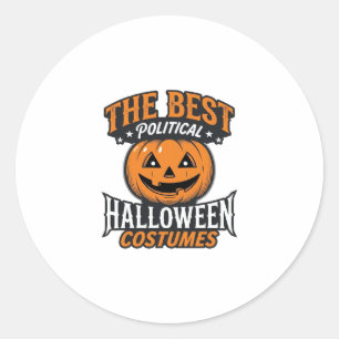 Politisk Halloween-kostym Pumpa Vintage T-shirt_ Runt Klistermärke