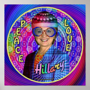 Politisk Hillary Clinton presidentHippie 2016 Poster
