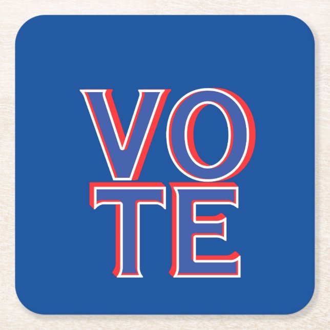 Politisk Kampanj Merchandise Underlägg Papper Kvadrat (Framsidan)
