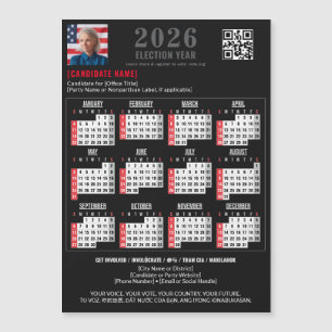 Politisk Kampanj QR-kod 2026 Magnetisk kalender
