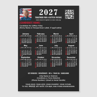 Politisk kampanj QR-kod 2027 Magnetisk kalender
