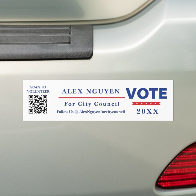 Politisk kampanj QR-kod  Bildekal (På Bil)