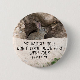 Politisk kanin Hål Bunny Photo Politik Humor Knapp