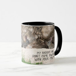 Politisk kanin Hål Bunny Photo Politik Humor Mugg