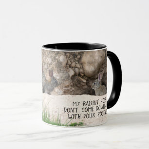 Politisk kanin Hål Bunny Photo Politik Humor Mugg
