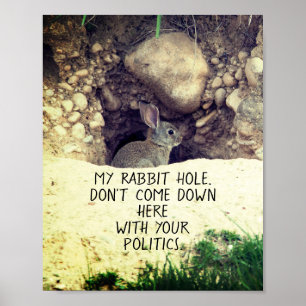 Politisk kanin Hål Bunny Photo Politik Humor Poster