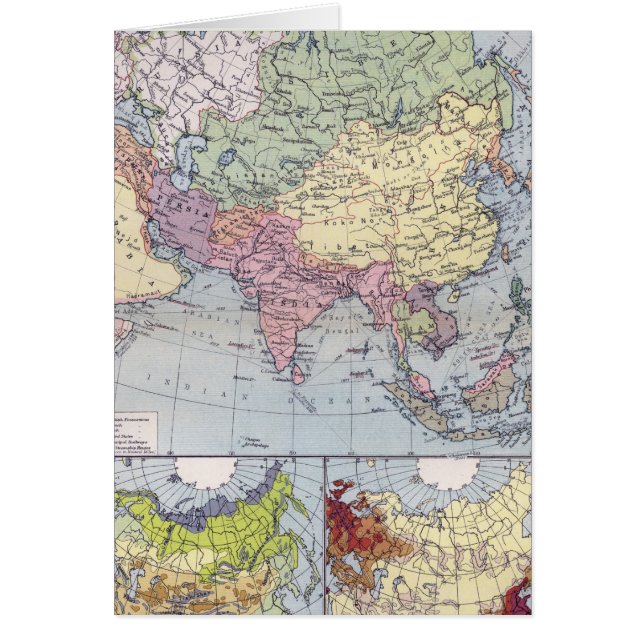 Politisk karta | Asien Hälsningskort (Framsidan)