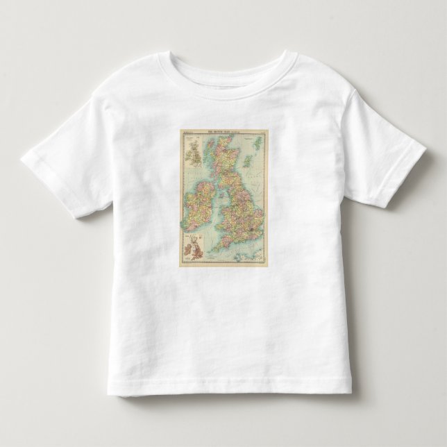 Politisk karta för brittiska Isles Tee Shirt (Framsida)