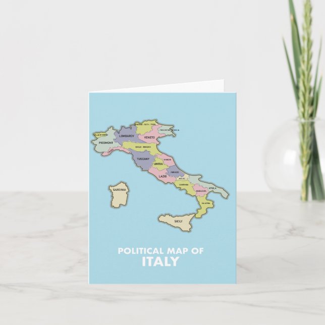 Politisk karta över Italien  Spara Datumet Meddelande (Framsida)