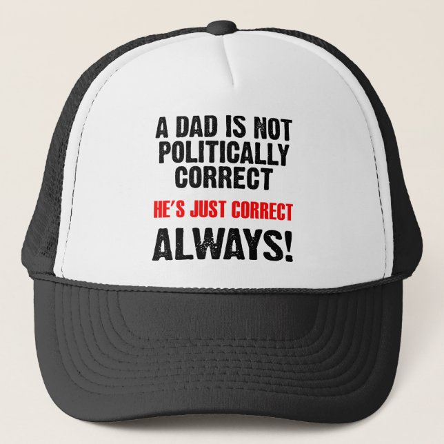 Politisk Korrekt Pappa Alltid Rätt Rolig Keps Hatt (Framsida)
