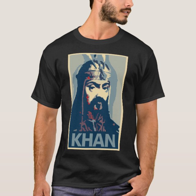Politisk parodi för Genghis Khan affisch T Shirt (Framsida)