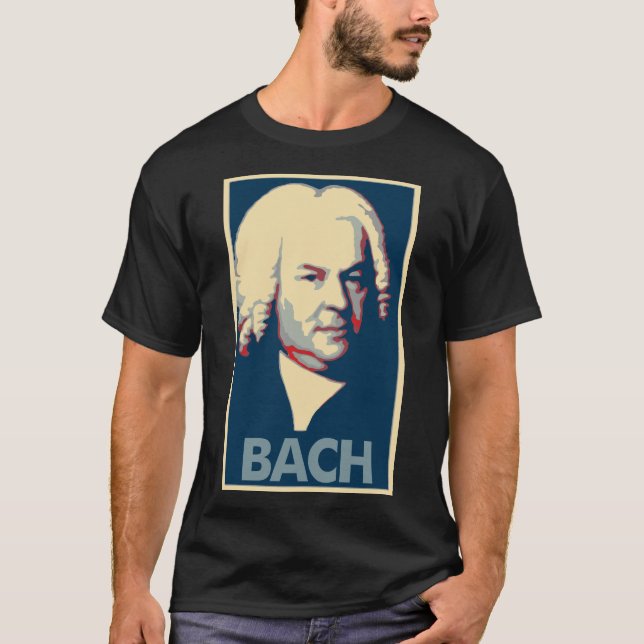 Politisk parodi för Johann Sebastian Bach affisch T Shirt (Framsida)