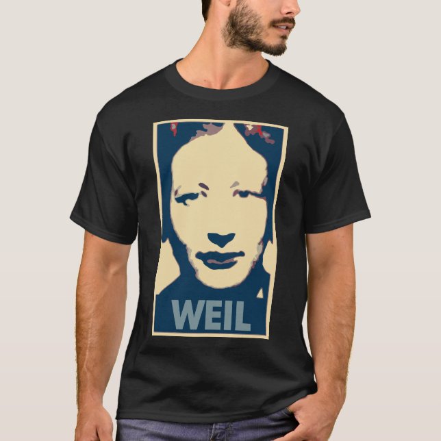 Politisk parodi för Simone Weil affisch T Shirt (Framsida)