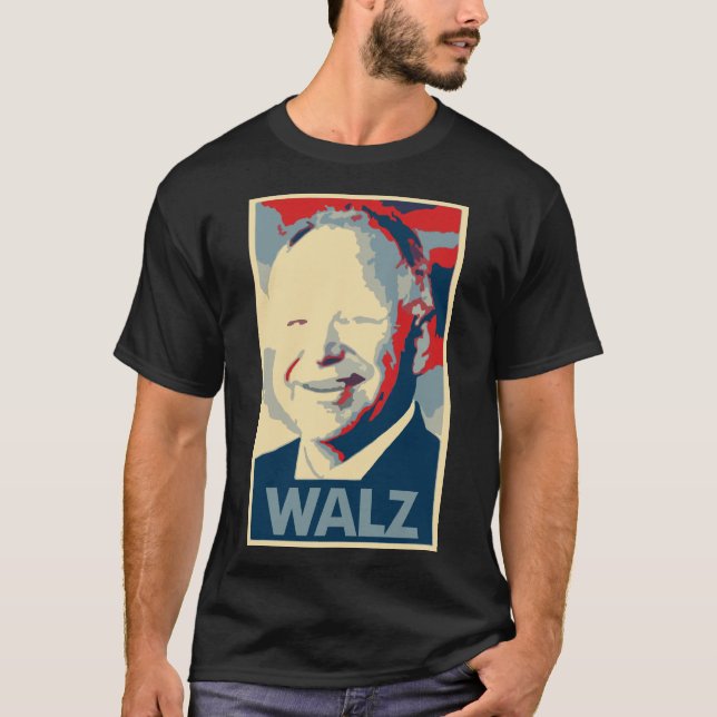 Politisk parodi för Tim Walz affisch T Shirt (Framsida)