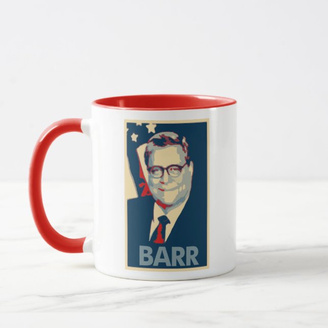 Politisk parodi för William Barr affisch Mugg (Vänster)