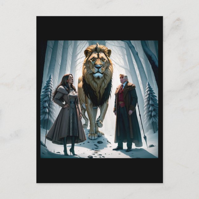 Politisk parodi på en populär kristen roman vykort (Framsida)