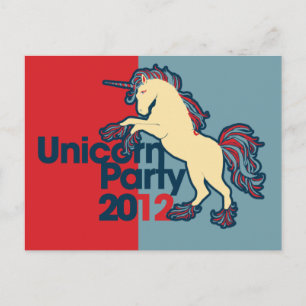 Politisk parody Unicorn Party Vykort