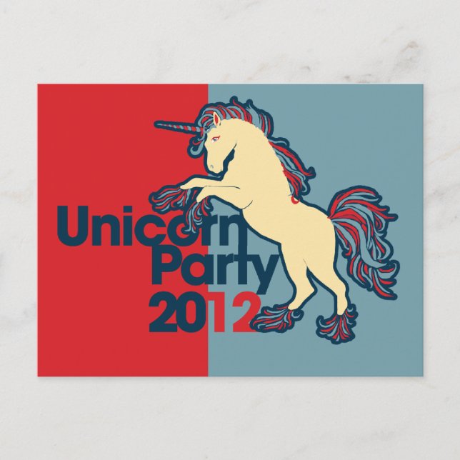 Politisk parody Unicorn Party Vykort (Framsida)