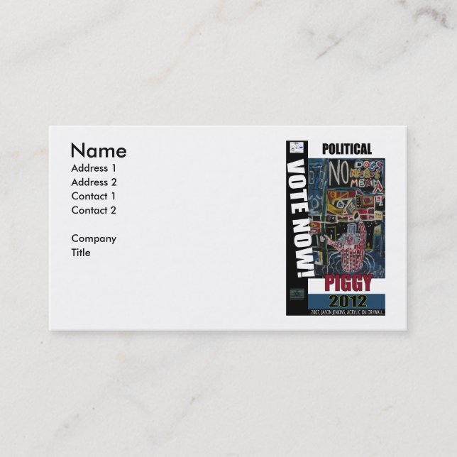 POLITISK PIGGY VISITKORT (Framsida)
